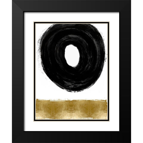 Glide Black and Gold II Black Modern Wood Framed Art Print with Double Matting by Roberts, Ellie