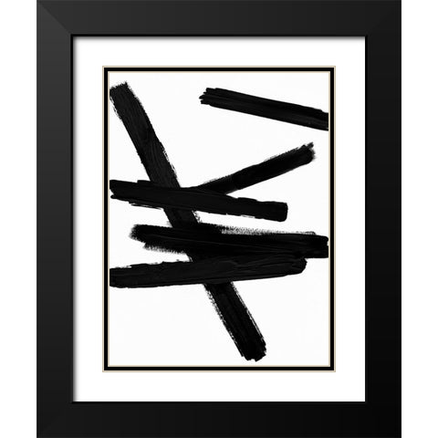 Crossroads Black and White II Black Modern Wood Framed Art Print with Double Matting by Roberts, Ellie