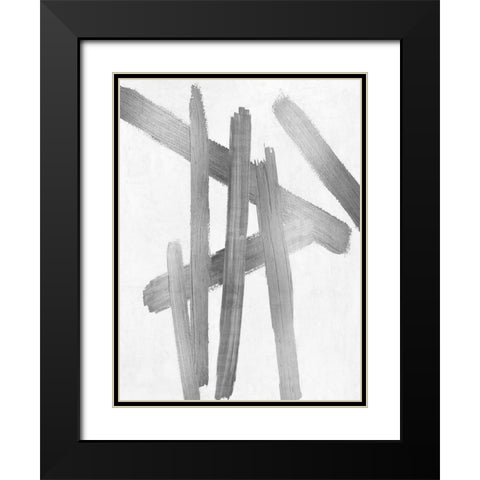 Crossroads Silver I Black Modern Wood Framed Art Print with Double Matting by Roberts, Ellie