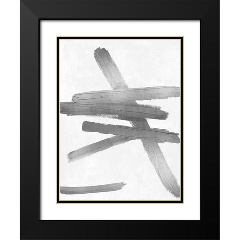 Crossroads Silver II Black Modern Wood Framed Art Print with Double Matting by Roberts, Ellie