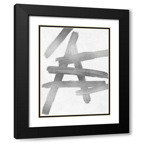 Crossroads Silver III Black Modern Wood Framed Art Print with Double Matting by Roberts, Ellie