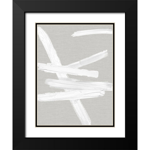 Crossroads White on Gray I Black Modern Wood Framed Art Print with Double Matting by Roberts, Ellie