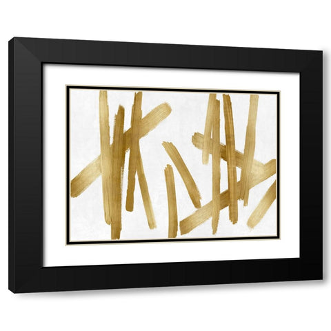 Strokes Gold II Black Modern Wood Framed Art Print with Double Matting by Roberts, Ellie