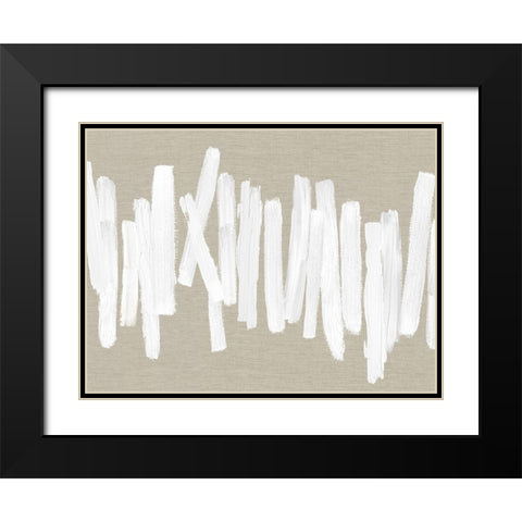 Strokes III Black Modern Wood Framed Art Print with Double Matting by Roberts, Ellie