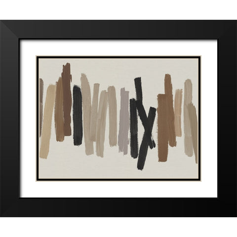 Strokes in Brown I Black Modern Wood Framed Art Print with Double Matting by Roberts, Ellie