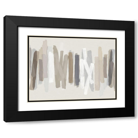 Strokes Mixed Black Modern Wood Framed Art Print with Double Matting by Roberts, Ellie