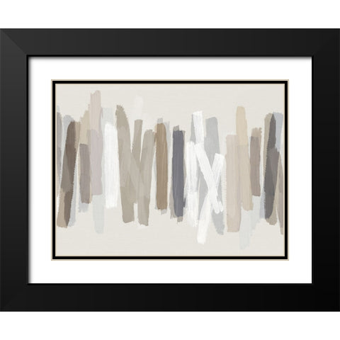 Strokes Mixed Black Modern Wood Framed Art Print with Double Matting by Roberts, Ellie