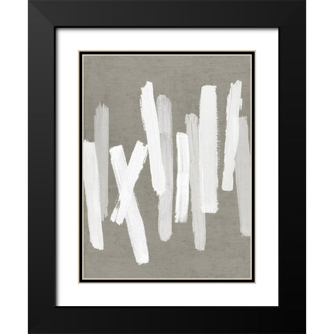Strokes Neutral II Black Modern Wood Framed Art Print with Double Matting by Roberts, Ellie