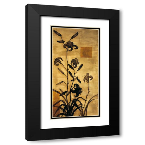Lily Silhouette I Black Modern Wood Framed Art Print with Double Matting by Lange, Erin