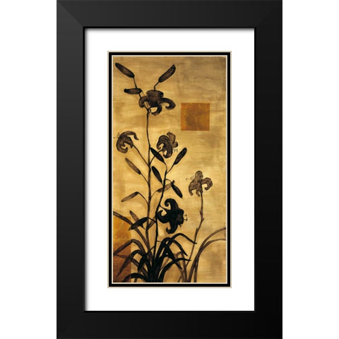 Lily Silhouette I Black Modern Wood Framed Art Print with Double Matting by Lange, Erin