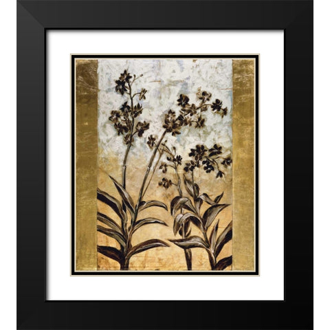 Orchid Silhouette Black Modern Wood Framed Art Print with Double Matting by Lange, Erin