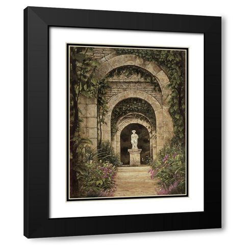The Villa Garden Black Modern Wood Framed Art Print with Double Matting by Wright, Elizabeth