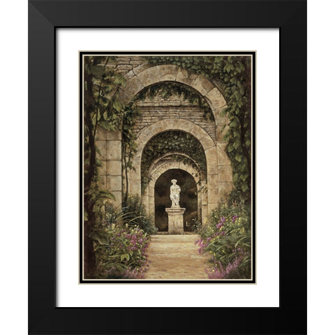 The Villa Garden Black Modern Wood Framed Art Print with Double Matting by Wright, Elizabeth