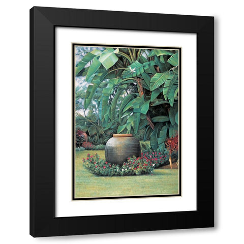 Tropical Garden I Black Modern Wood Framed Art Print with Double Matting by Wright, Elizabeth