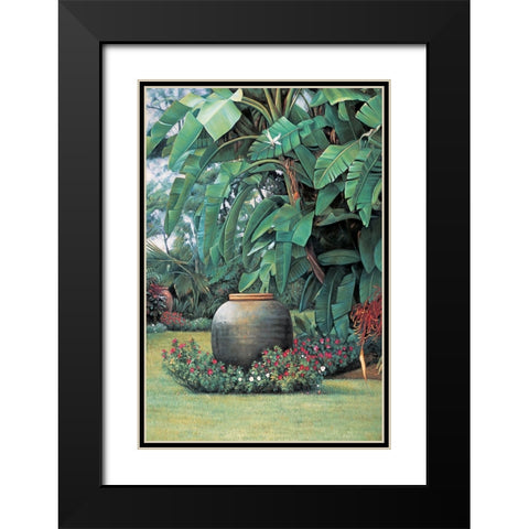 Tropical Garden I Black Modern Wood Framed Art Print with Double Matting by Wright, Elizabeth