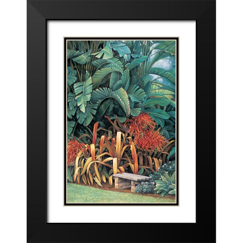 Tropical Garden II Black Modern Wood Framed Art Print with Double Matting by Wright, Elizabeth
