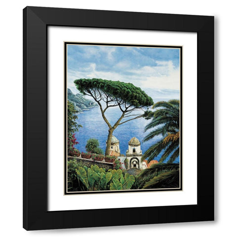 Amalfi Coast Black Modern Wood Framed Art Print with Double Matting by Wright, Elizabeth