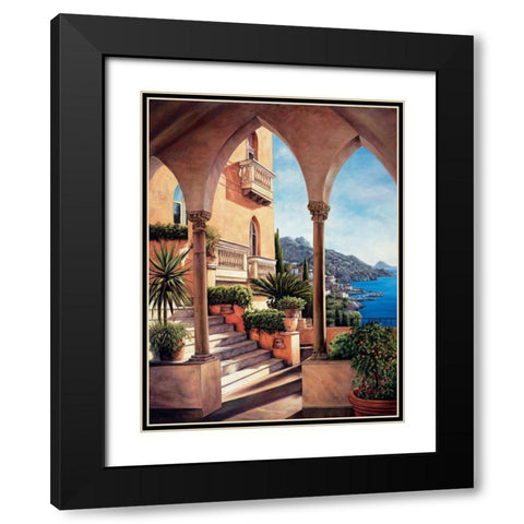 Palazzo on Amalfi Black Modern Wood Framed Art Print with Double Matting by Wright, Elizabeth