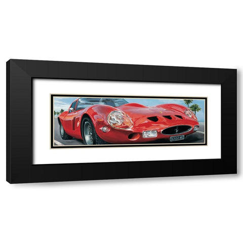 Sport Corsa Black Modern Wood Framed Art Print with Double Matting by Brook, Francis