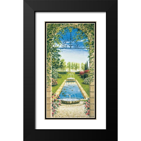 Giardino con ninfeo Black Modern Wood Framed Art Print with Double Matting by Mannarini, Giovanbattista