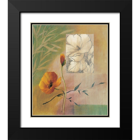 Fleurs et couleurs II Black Modern Wood Framed Art Print with Double Matting by Boulez, Genevieve