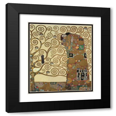 Die Erfullung Black Modern Wood Framed Art Print with Double Matting by Klimt, Gustav