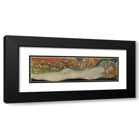 Sea Serpents III Black Modern Wood Framed Art Print with Double Matting by Klimt, Gustav