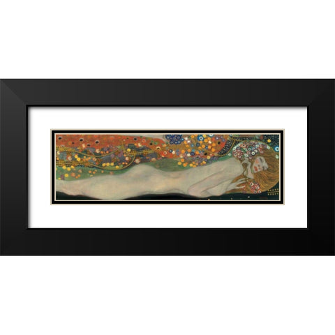 Sea Serpents III Black Modern Wood Framed Art Print with Double Matting by Klimt, Gustav