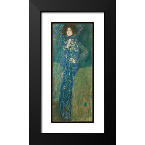 Portrait de Emilie Flge Black Modern Wood Framed Art Print with Double Matting by Klimt, Gustav