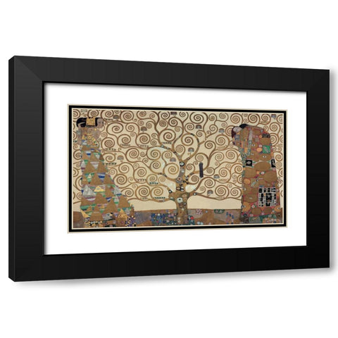The Tree of Life - Stoclet Fri Black Modern Wood Framed Art Print with Double Matting by Klimt, Gustav
