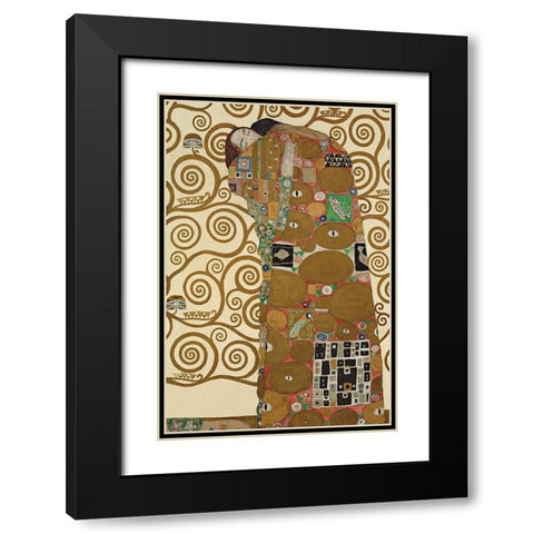 Die Erfllung Black Modern Wood Framed Art Print with Double Matting by Klimt, Gustav