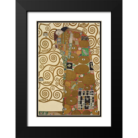 Die Erfllung Black Modern Wood Framed Art Print with Double Matting by Klimt, Gustav