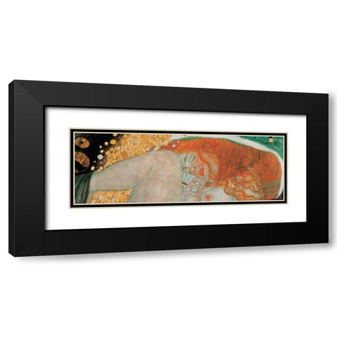Danae Black Modern Wood Framed Art Print with Double Matting by Klimt, Gustav