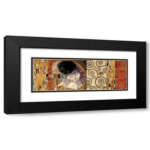 Klimt Deco-The Kiss Black Modern Wood Framed Art Print with Double Matting by Klimt, Gustav