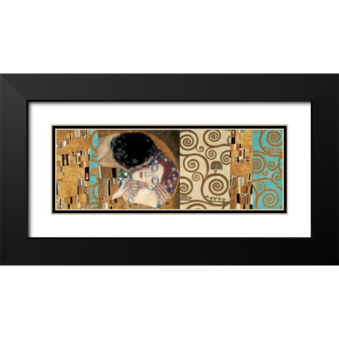 Klimt II 150th Anniversary - The Kiss Black Modern Wood Framed Art Print with Double Matting by Klimt, Gustav