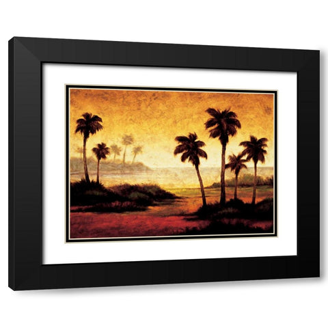 Sunset Palms II Black Modern Wood Framed Art Print with Double Matting by Williams, Gregory