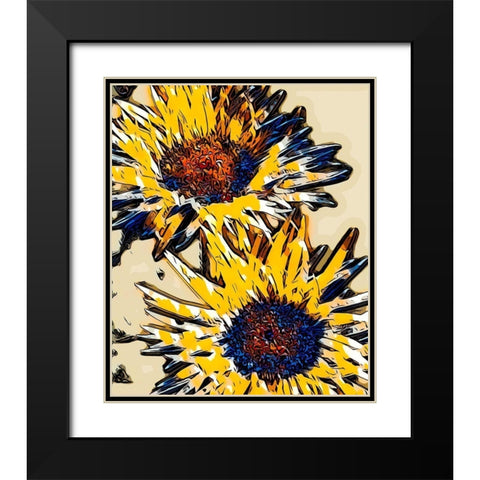 Blue and Yellow Pop Black Modern Wood Framed Art Print with Double Matting by Bannon, Heidi