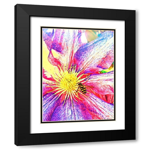 Happy Bee I Black Modern Wood Framed Art Print with Double Matting by Bannon, Heidi