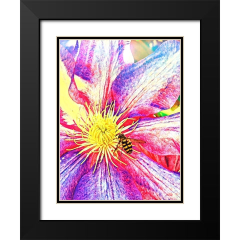 Happy Bee I Black Modern Wood Framed Art Print with Double Matting by Bannon, Heidi