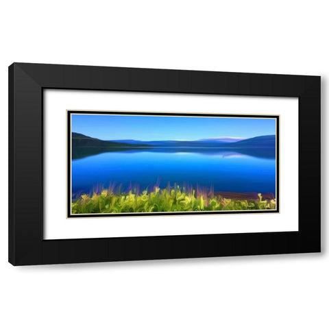 Norway Fjord Oil Black Modern Wood Framed Art Print with Double Matting by Bannon, Heidi