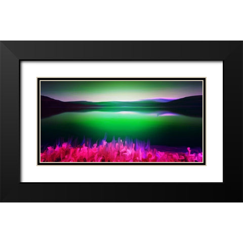 Norway Green Black Modern Wood Framed Art Print with Double Matting by Bannon, Heidi