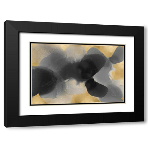Drift on Gold Black Modern Wood Framed Art Print with Double Matting by Carlson, Hannah