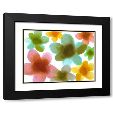 Floral Friends III Black Modern Wood Framed Art Print with Double Matting by Carlson, Hannah