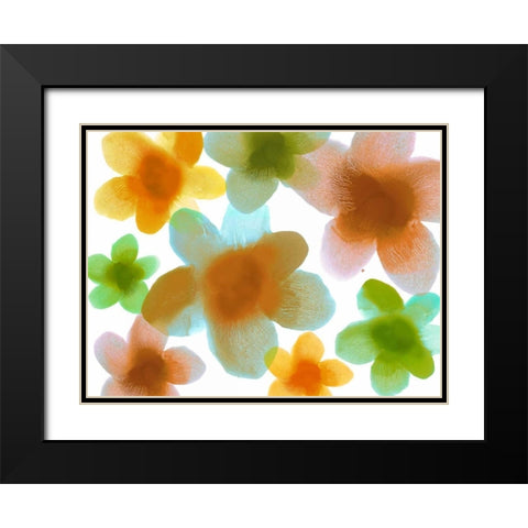 Floral Friends IV Black Modern Wood Framed Art Print with Double Matting by Carlson, Hannah