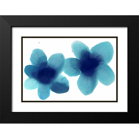 Floral Pair Black Modern Wood Framed Art Print with Double Matting by Carlson, Hannah