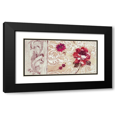 Fleurs Neoclassique I Black Modern Wood Framed Art Print with Double Matting by Simon, Helene