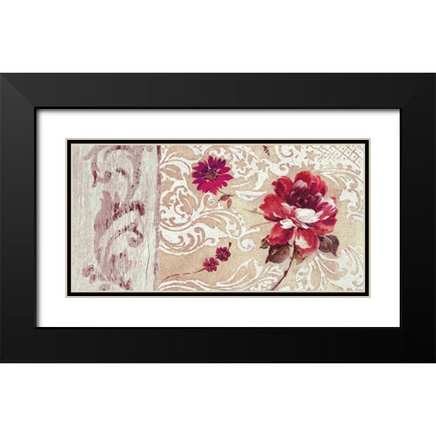 Fleurs Neoclassique I Black Modern Wood Framed Art Print with Double Matting by Simon, Helene