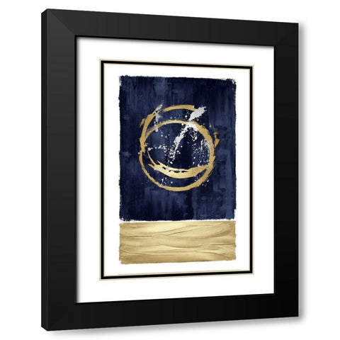 Inward Blue I Black Modern Wood Framed Art Print with Double Matting by Harris, Natalie