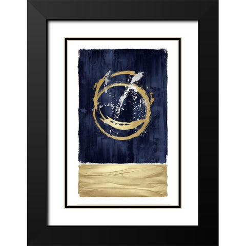 Inward Blue I Black Modern Wood Framed Art Print with Double Matting by Harris, Natalie