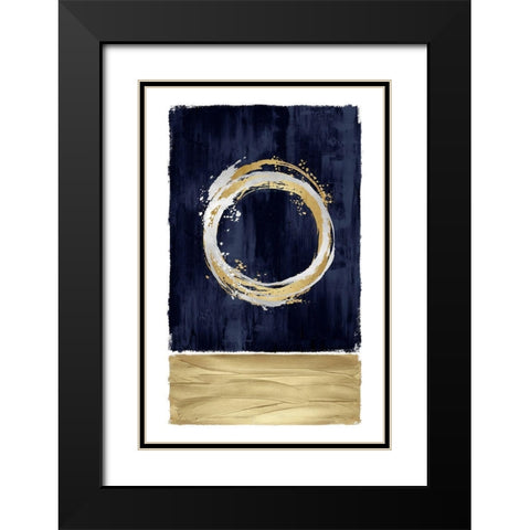 Inward Blue II Black Modern Wood Framed Art Print with Double Matting by Harris, Natalie